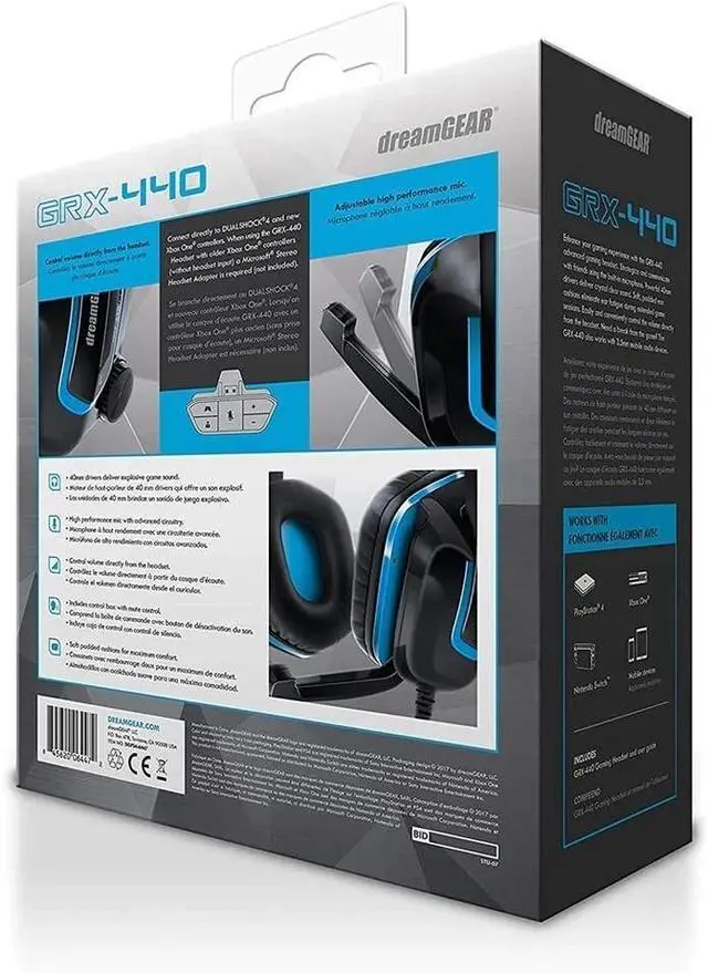 Alt view image 4 of 4 - DreamGEAR GRX-440 Wired Headset for Nintendo Switch Lite/Switch/PS4/Xbox One/PC
