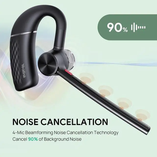 Alt view image 3 of 4 - Yealink BH71 Pro Bluetooth Headset with USB-C/A Dongle, Teams Certified, Wireless Earphone for Cell Phone, PC, Laptop, Noise Cancelling Microphone, Adjustable Ear Hook