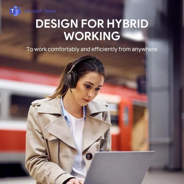 Alt view image 2 of 5 - Yealink BH76 Plus UC Wireless Headset for Work, Bluetooth Headsets with Microphone Active Noise Cancelling, Retractable Mic Arm, ANC Business Headsets