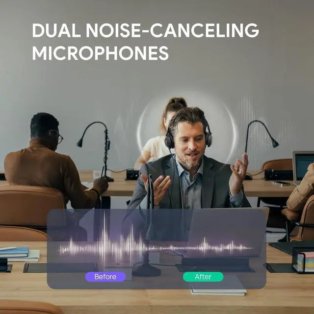 Alt view image 3 of 4 - Yealink UH37 USB Headset with Noise Cancelling Microphone, Wired Headset