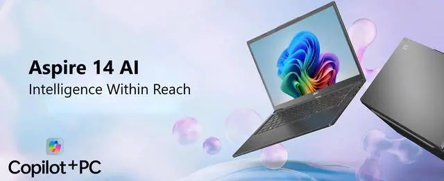 Alt view image 7 of 7 - Acer Aspire 14" AI Copilot+ PC - Intel Core Ultra 5 226V  WUXGA (1920 x 1200) Touchscreen Display - 16GB RAM - 1TB SSD - Windows 11 Home  Steel Gray