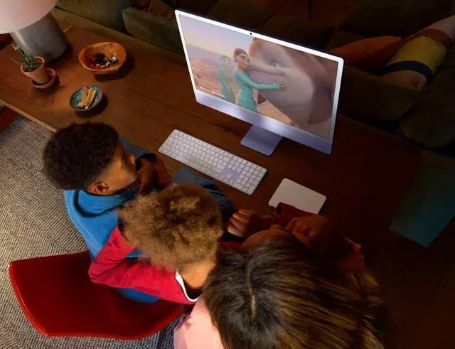 Alt view image 4 of 6 - Apple iMac 24-inch All-in-One Desktop Computer M1 Chip, 16GB RAM, 1TB SSD, Purple