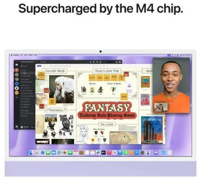 Alt view image 5 of 6 - Apple iMac 24-inch All-in-One Desktop Computer M1 Chip, 16GB RAM, 1TB SSD, Purple