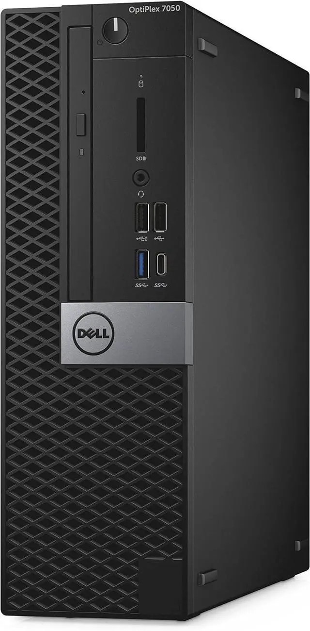 Main image of Dell OptiPlex 7050 desktop featuring an Intel Core i5 3.3GHz processor, 8GB DDR4 RAM, and a 500GB HDD running Windows 10