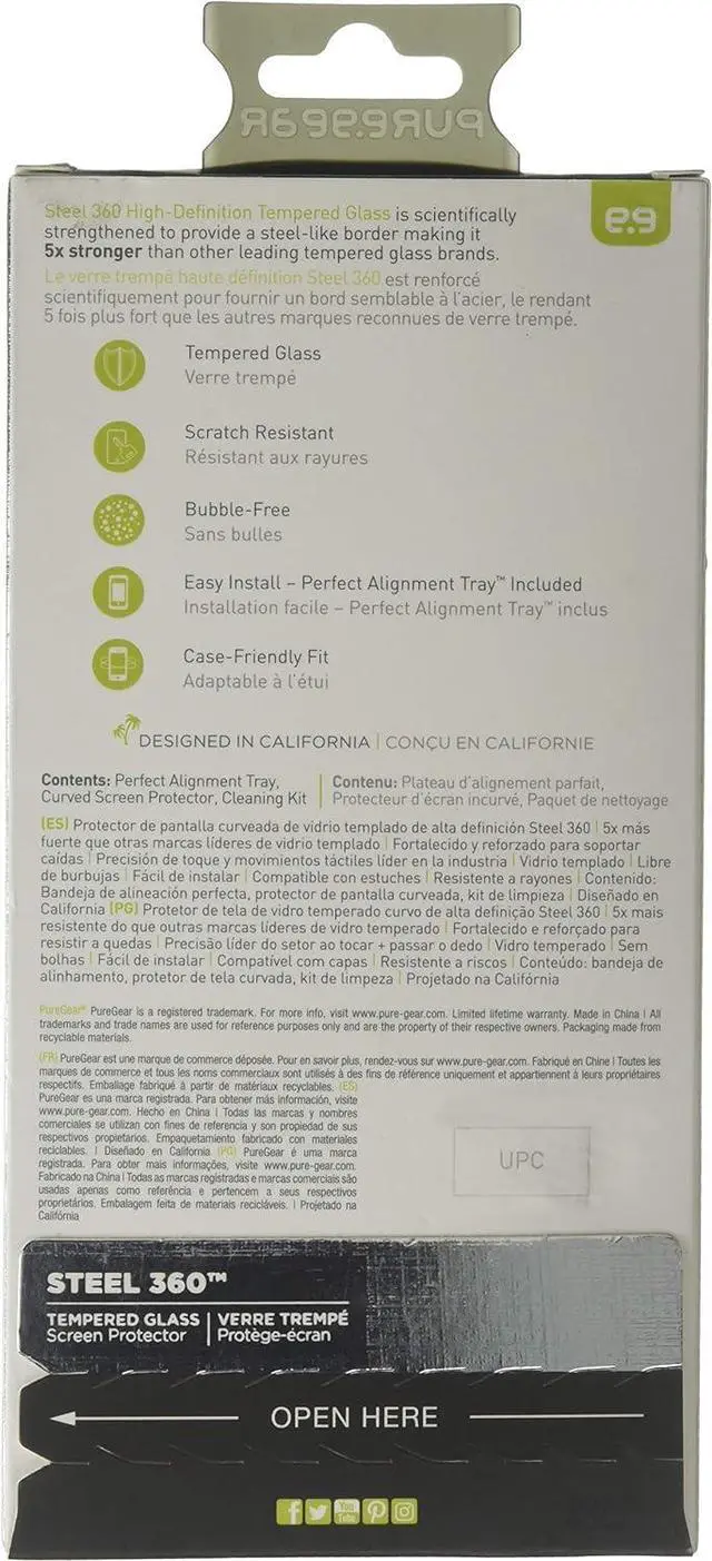 Alt view image 2 of 3 - PureGear Samsung Galaxy S9 Steel 360 Tempered Glass Protector w/Easy Install Alignment Tray + Pure Pledge Program
