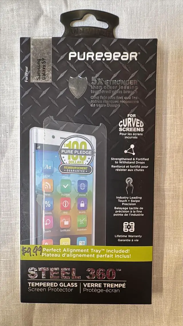 Alt view image 3 of 3 - PureGear Samsung Galaxy S9 Steel 360 Tempered Glass Protector w/Easy Install Alignment Tray + Pure Pledge Program