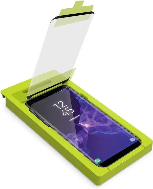 Alt view image 2 of 5 - PureGear Samsung Galaxy S9 HD Clear Curved Glass Screen Protector with Top/Bottom Black Border and Self Alignment Tray, Touch Sensitive, Case Friendly
