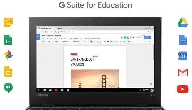 Alt view image 3 of 7 - Lenovo 100e Chromebook 11.6" Celeron 1.1GHz 4GB RAM 32GB SSD 81ER0002US I Good Condition