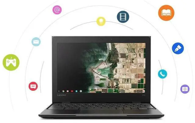 Alt view image 5 of 7 - Lenovo 100e Chromebook 11.6" Celeron 1.1GHz 4GB RAM 32GB SSD 81ER0002US I Good Condition