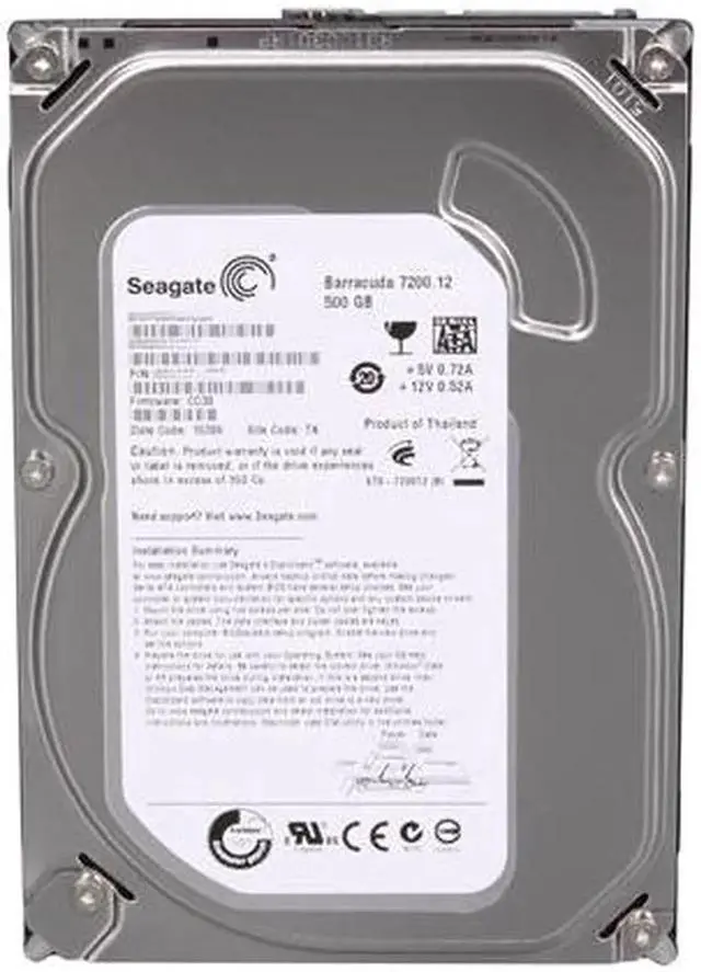 Alt view image 2 of 4 - Seagate Barracuda 500GB 7200RPM 3.5" Internal HDD SATA 6Gb/s ST3500418AS