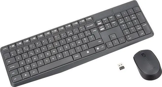 Alt view image 3 of 6 - Logitech MK235 Wireless Keyboard and Mouse Combo French AZERTY (With USB Dongle) Compact FullSize Keyboard, 2.4 GHz Wireless, Long Battery Life