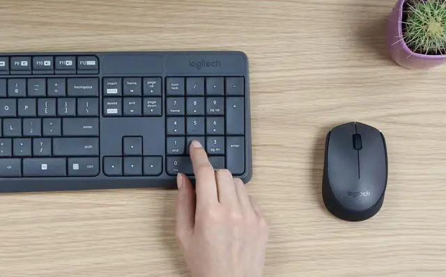 Alt view image 2 of 6 - Logitech MK235 Wireless Keyboard and Mouse Combo French AZERTY (With USB Dongle) Compact FullSize Keyboard, 2.4 GHz Wireless, Long Battery Life
