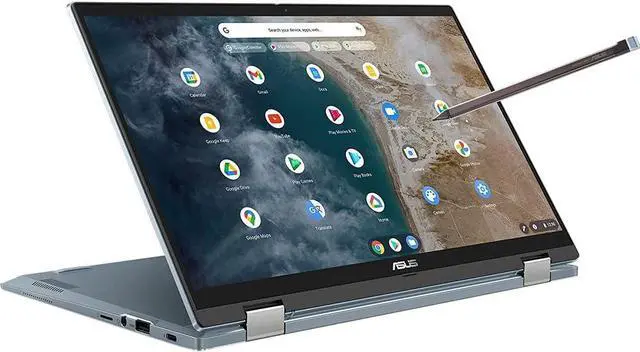 Alt view image 2 of 5 - Asus Chromebook Flip 14 CX5400FM Intel Core i3-1110G4 1.8GHz, 8GB LPDDR4x, 128GB NVMe SSD, 14" FHD Touch, WiFi 6, Chrome OS.