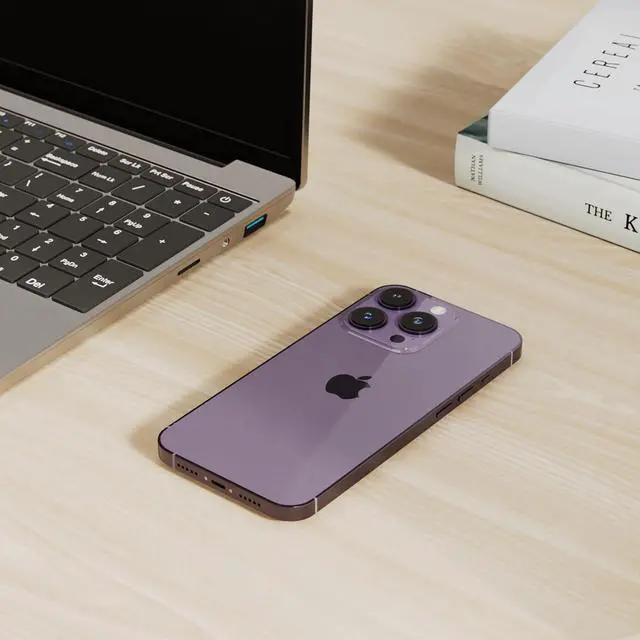 Alt view image 2 of 5 - Apple iPhone 14 Pro, 256GB, Deep Purple - Unlocked