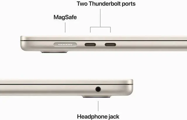 Alt view image 5 of 6 - Apple MacBook Air 15-inch (2023) - M2 8-Core, 16GB RAM, 2TB SSD - Starlight