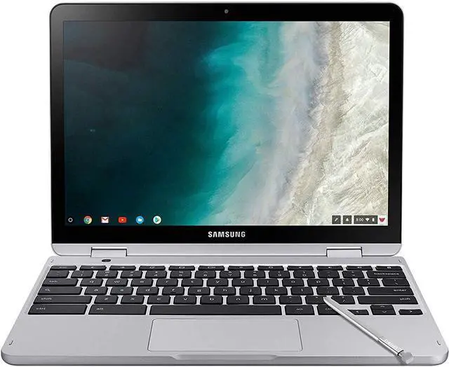 Alt view image 2 of 7 - Samsung Chromebook Plus V2 12.2" Touchscreen 2in1 Laptop Intel Celeron 3965Y, 4GB RAM, 32GB SSD, ChromeOS, Stylus Support (Model XE520QAB)