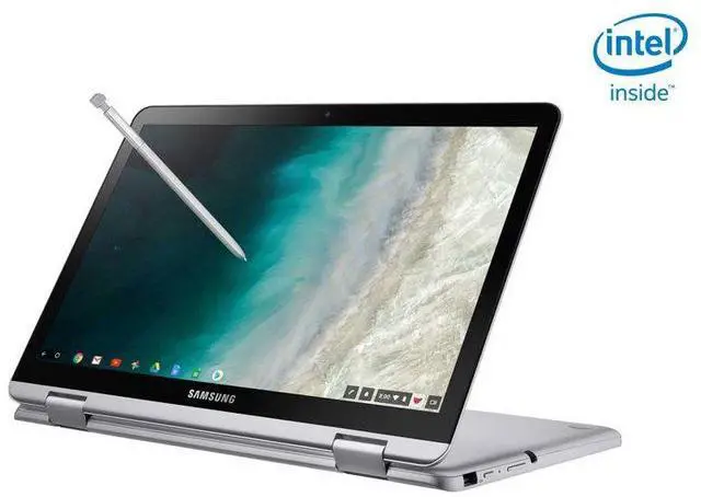 Alt view image 3 of 7 - Samsung Chromebook Plus V2 12.2" Touchscreen 2in1 Laptop Intel Celeron 3965Y, 4GB RAM, 32GB SSD, ChromeOS, Stylus Support (Model XE520QAB)