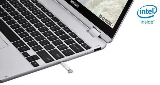 Alt view image 5 of 7 - Samsung Chromebook Plus V2 12.2" Touchscreen 2in1 Laptop Intel Celeron 3965Y, 4GB RAM, 32GB SSD, ChromeOS, Stylus Support (Model XE520QAB)