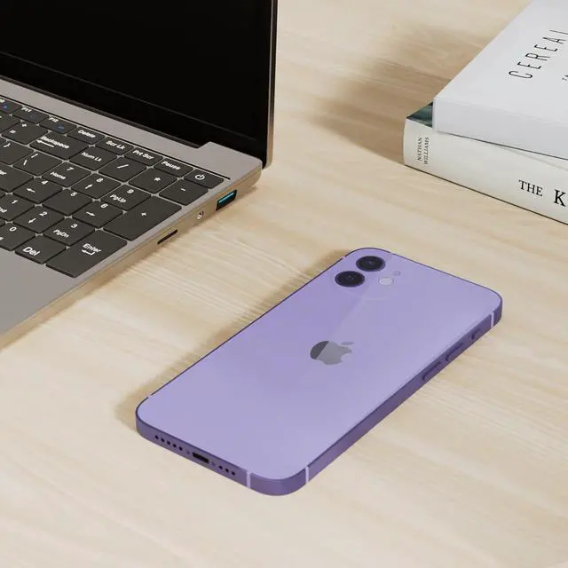 Alt view image 2 of 6 - Apple iPhone 12 mini 64GB - Purple (Good Condition) Unlocked