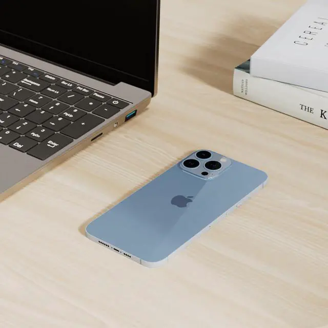 Alt view image 6 of 7 - Apple iPhone 13 Pro Max 128GB - Sierra Blue (Good Condition) Unlocked