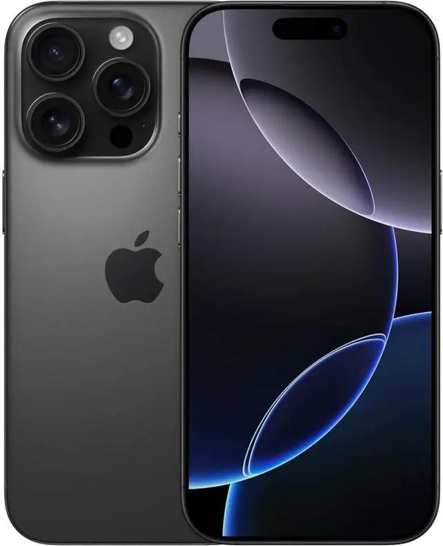Main image of Apple iPhone 16 Pro 6.3" Super Retina XDR OLED, A18 Pro Chip, 128GB Storage, Black Titanium (Unlocked)