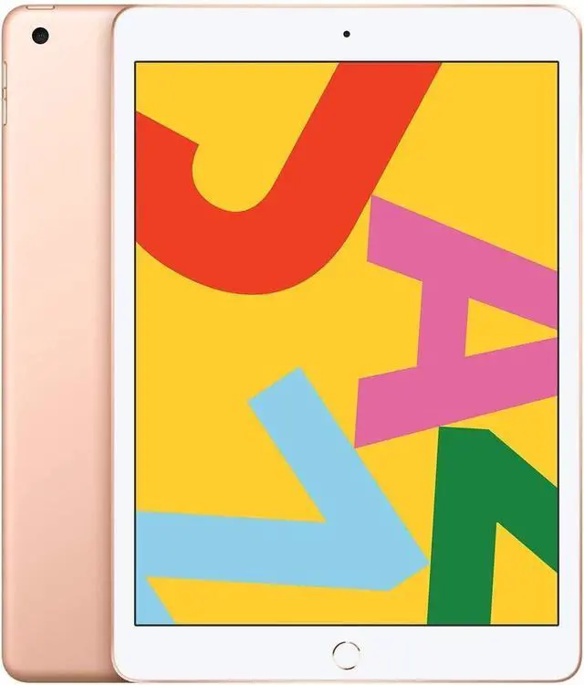 Main image of Apple iPad 7th Gen 10.2" Retina Display 32GB Wi-Fi + Cellular Unlocked A2198 Tablet Gold | Touch ID | A10 Fusion Chip | iPadOS Compatible | 2019