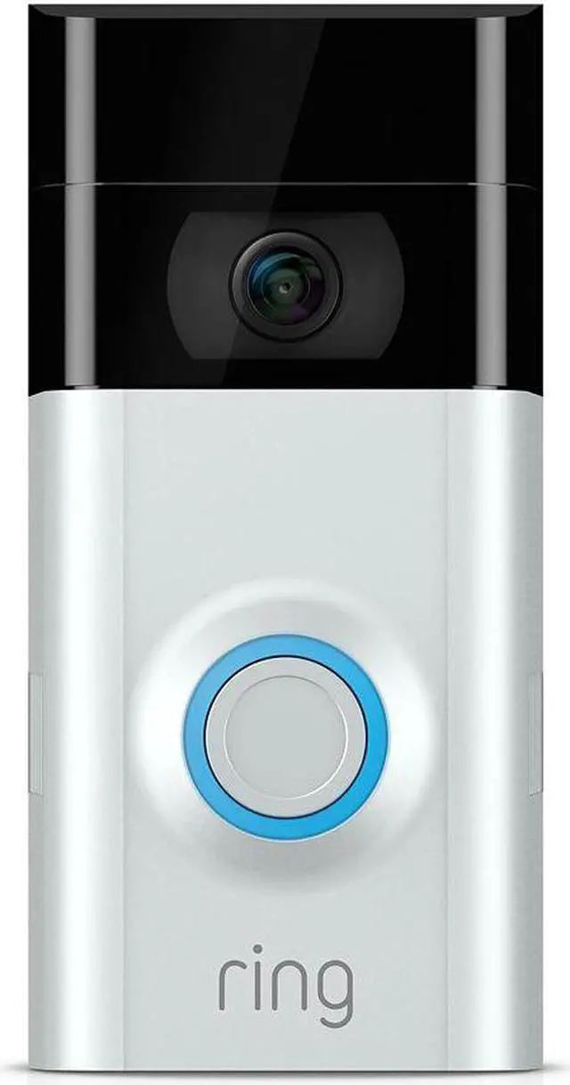 Main image of Ring 8VR1S7-0EN0 V2 Advanced Security Video Doorbell with 1080 HD Indoor/Outdoor Functionality, Black and Silver