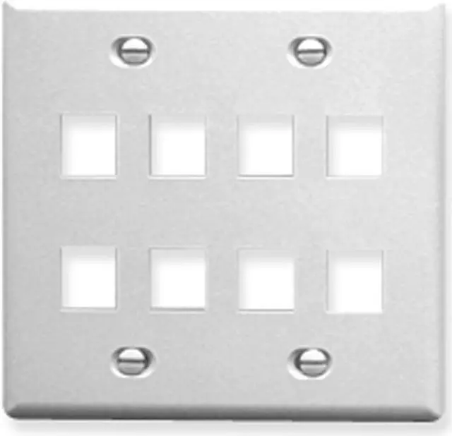 Alt view image 2 of 3 - ICC FACE-8-WH IC107FD8WH - 8 PORT FACE WHITE, 2-GANG