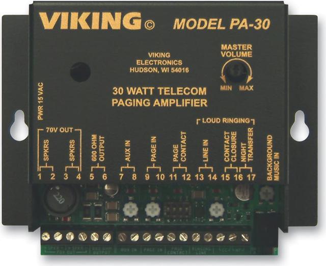 Alt view image 3 of 6 - Viking Electronics VK-PA-30 Viking 30 Watt Telecom Paging Amp