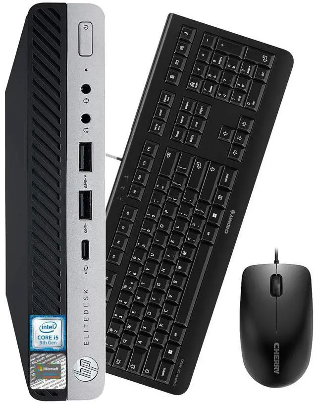 Main image of HP EliteDesk 800 G5 Mini Desktop Intel 9th Gen i5-9500T 6-Core, High-Performance Crucial 32GB DDR4 RAM, 2TB NVMe M.2, Windows 11 Pro, Internal WiFi 6 AX210, Cherry Keyboard & Mouse