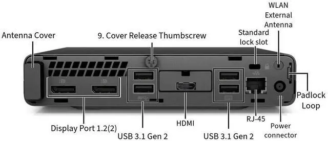 Alt view image 6 of 6 - HP EliteDesk 800 G5 Mini Desktop Intel 9th Gen i5-9500T 6-Core, High-Performance Crucial 32GB DDR4 RAM, 2TB NVMe M.2, Windows 11 Pro, Internal WiFi 6 AX210, Cherry Keyboard & Mouse