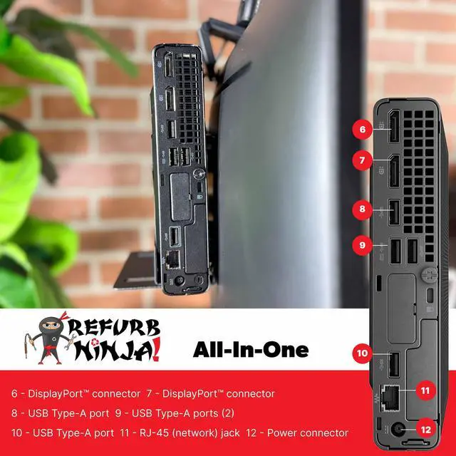 Alt view image 2 of 7 - HP ProDesk 600 G6 24in AIO PC | Intel Core i5-10500T | 16GB RAM | 512GB NVME | Windows 11 Pro | 24in Monitor | All in One PC | Wireless KB Mouse | Built in Wi-Fi BT