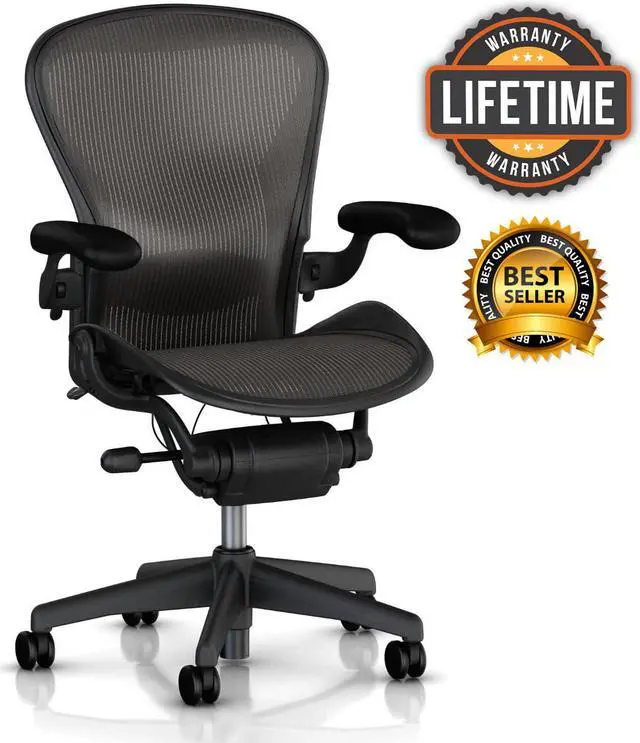 Alt view image 5 of 10 - Herman Miller Aeron - Size B - Fully Adjustable Computer Office Chair with Tension Control, Tilt Lock, and Lumbar Pad