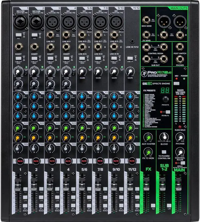 Alt view image 7 of 14 - Mackie ProFX12v3 USB Mixer