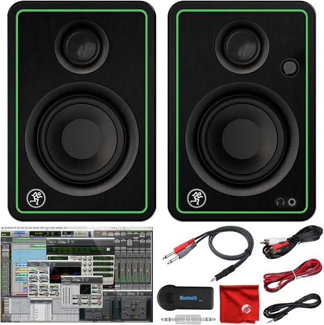 Alt view image 7 of 13 - Mackie CR3-X 3-Inch Creative Reference Multimedia Monitors Bundle with Pro Tools First DAW Music Editing Software, Wireless Bluetooth Receiver and Dual 1/4" Stereo to 3.5mm Cable