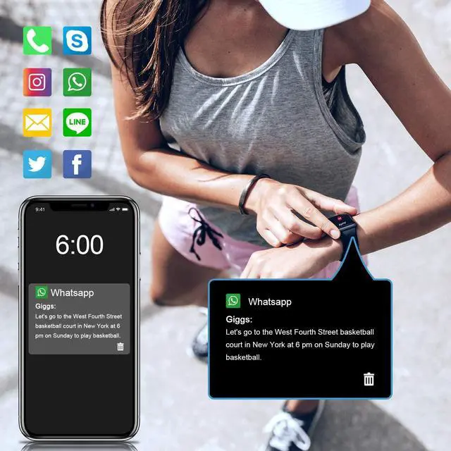 Alt view image 10 of 20 - Letsfit ID205L Smart Watch Fitness Tracker with Heart Rate Monitor Activity Tracker