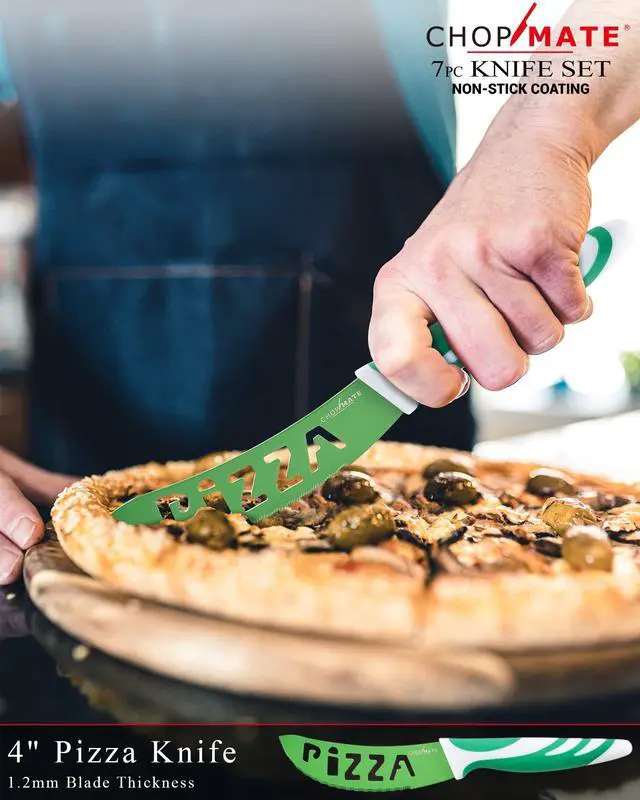 Alt view image 18 of 20 - Chopmate Color Stainless Steel Anti-Bacterial Non-Stick Ceramic Coated 8 Piece Kitchen Knife Set