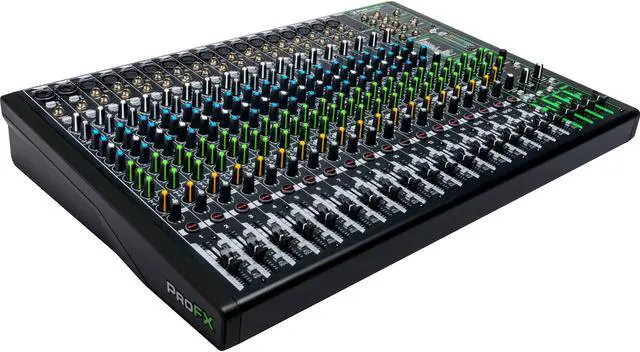 Alt view image 2 of 7 - Mackie ProFX22v3 22-Channel Unpowered Mixer USB Bundle with Waveform OEM DAW, 4x Mophead 10-Foot TRS Cable, 4x 10-Foot XLR Cable, 2x 1/4" to 3.5mm Adapter, 10x Cable Ties and Microfiber Cloth