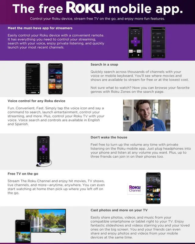 Alt view image 5 of 10 - JVC 32-Inch 720p HD LED Roku Smart TV with Voice Control App, Airplay, Screen Casting, & 300+ Free Streaming Channels (LT-32MAW205)