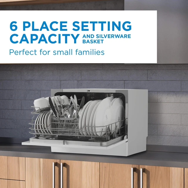Alt view image 10 of 13 - Danby DDW621WDB 6 Place Setting Countertop Dishwasher in White