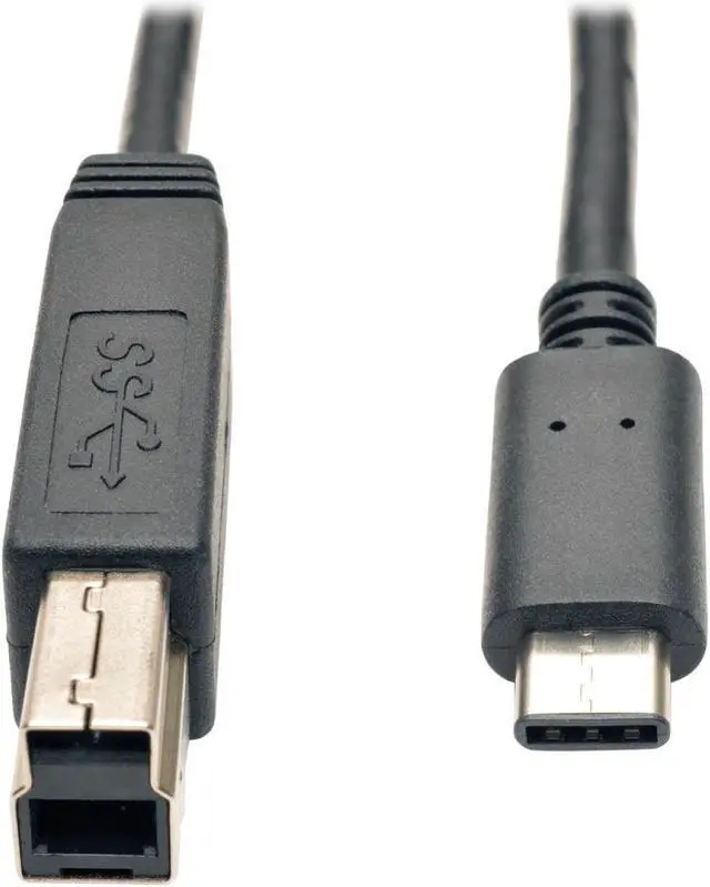 Alt view image 3 of 9 - Tripp Lite U422003 3 ft. Black USB 3.1 Gen 1 (5 Gbps) Cable, USB Type-C (USB-C) to USB Type-B