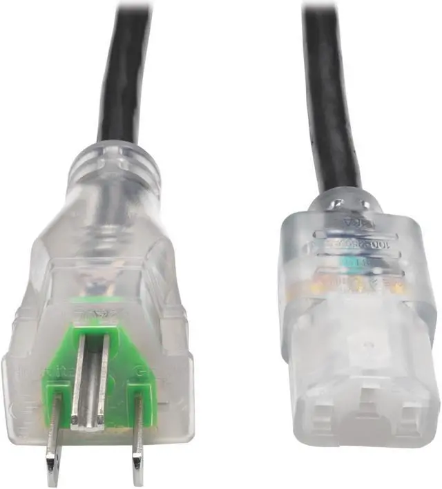 Main image of Tripp Lite Model P006-006-HG13CL 6 ft. Hospital-Grade Computer Power Cord with Clear Plugs, 13A, 16 AWG (NEMA 5-15P to IEC-320-C13)