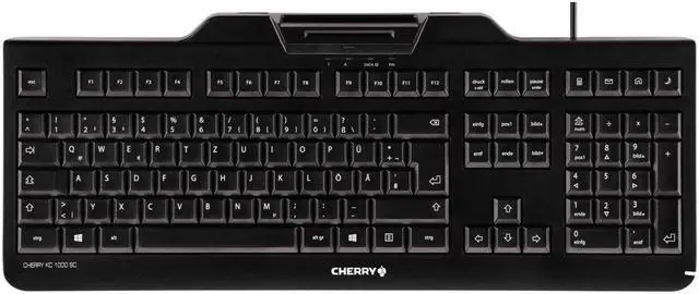 Main image of CHERRY JK-A0100EU-2 BLACK USB KEYBOARD WITH HIGH PERFORMANCE PCSC/EMV SMART CARD READER. US INTL. 10