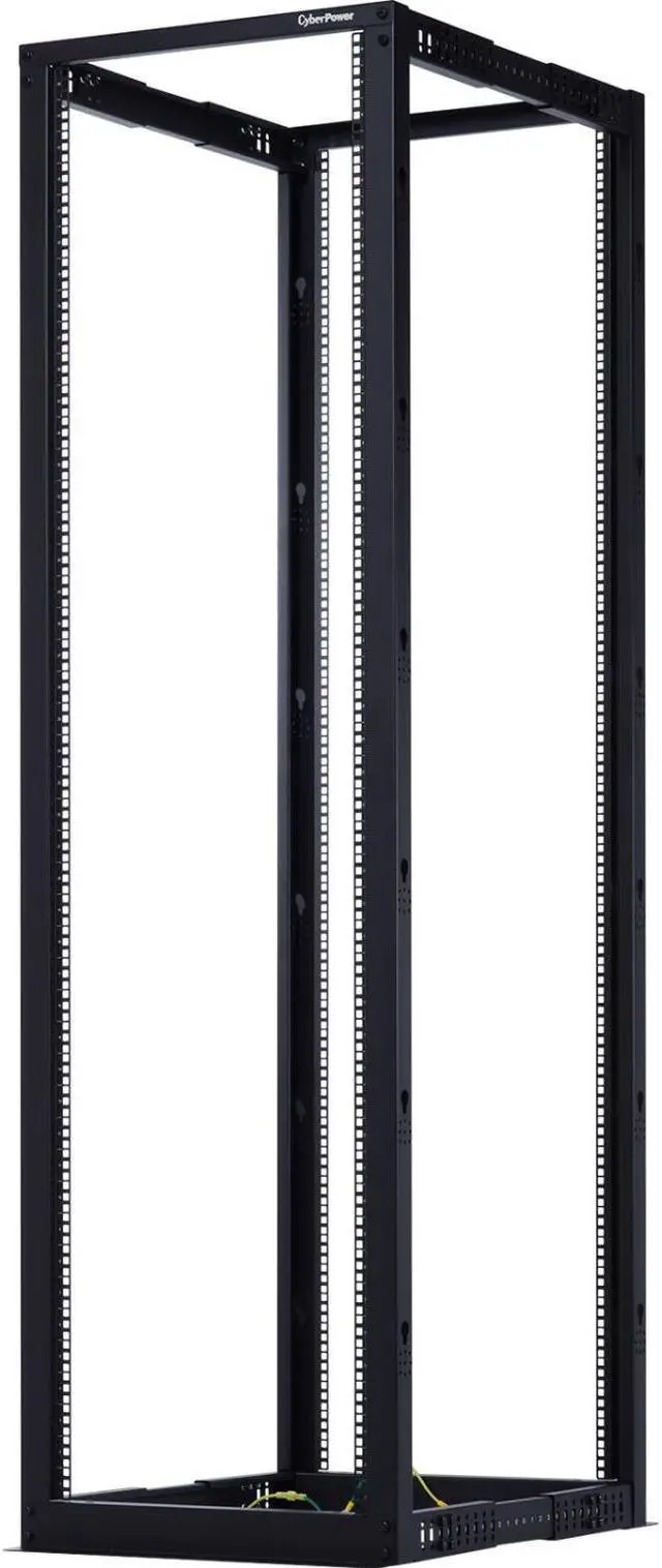 Main image of CyberPower - CR45U40001 - CyberPower 4-post Open Frame 19 Rack - 19 45U Wide x 40 Deep Floor Standing - Black - 1760 lb