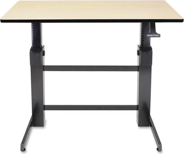 Alt view image 2 of 14 - Ergotron 24-271-928 WorkFit-D, Sit-Stand Adjustable-Height Desk - Birch Surface