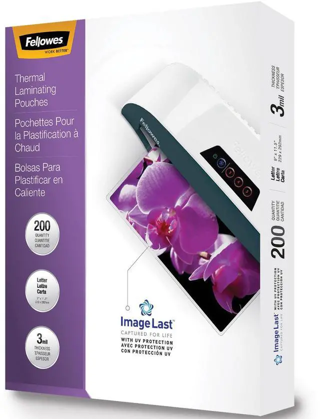 Alt view image 6 of 20 - Fellowes Inc Laminating Pouch 3mil. Ltr 200/PK Clear 5244101