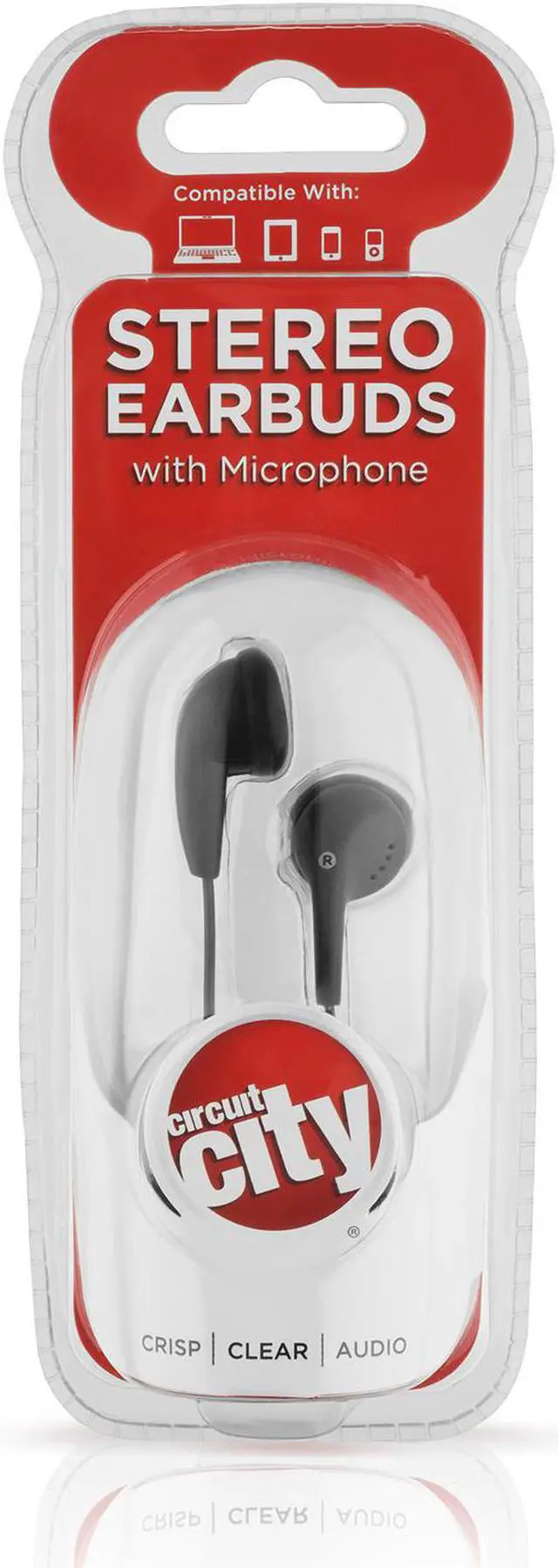 Alt view image 4 of 5 - Circuit City In-Ear Wired Stereo Earbud with Microphone and In-Line Remote (Black)