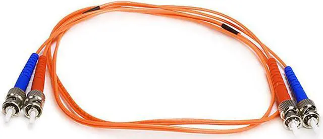 Main image of Monoprice Fiber Optic Cable - 1 Meter - Orange | ST to ST, OM1, 62.5/125 Type, Multi Mode, Duplex