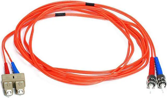 Main image of Monoprice Fiber Optic Cable - 3 Meter - Orange | ST to SC, OM1, 62.5/125 Type, Multi Mode, Duplex