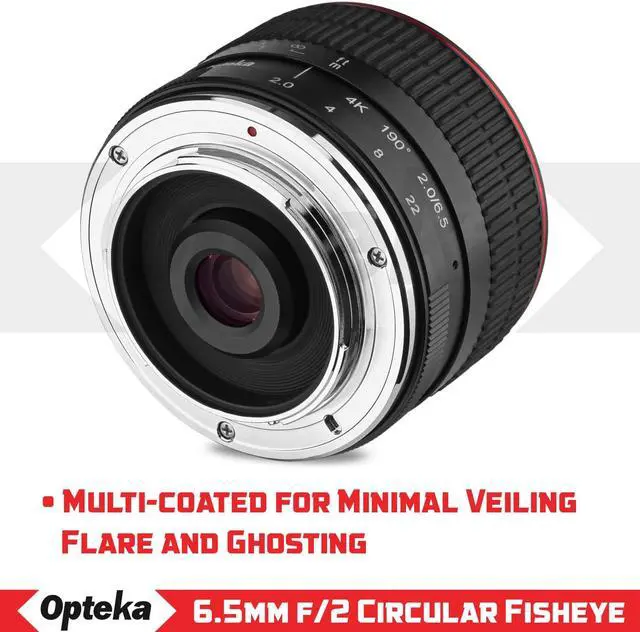 Alt view image 4 of 20 - Opteka 6.5mm f/2 HD MC Manual Focus Wide Angle Circular Fisheye Lens for Sony E-Mount A6600, A6500, A6400, A6300, A6100, A6000, A5100, A5000, A3000 and NEX Mirrorless Digital Cameras